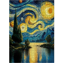 Ekart Ahşap Mdf Puzzle Yapboz Van Gogh Tarzı Göl Manzarası 500 Parça 50*70 Cm