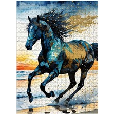 Ekart Ahşap Mdf Puzzle Yapboz Sahilde Koşan At 500 Parça 50*70 Cm