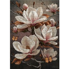 Ekart Ahşap Mdf Puzzle Yapboz Beyaz Çiçekler 255 Parça 35*50 Cm