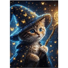 Ekart Ahşap Mdf Puzzle Yapboz Büyücü Kedi 120 Parça 25*35 Cm