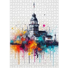 Ekart Ahşap Mdf Puzzle Yapboz Istanbul Kızkulesi Ve Tarihi Yerler 500 Parça 50*70 Cm