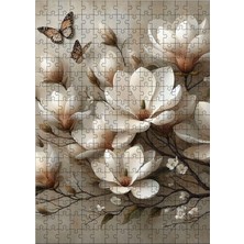 Ekart Ahşap Mdf Puzzle Yapboz Çiçekler Ve Kelebek 255 Parça 35*50 Cm