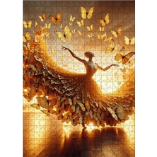 Ekart Ahşap Mdf Puzzle Yapboz Kelebekten Elbise Ve Balerin Kadın 500 Parça 50*70 Cm