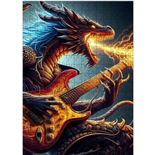 Ekart Ahşap Mdf Puzzle Yapboz Gitar Çalan Ejderha 255 Parça 35*50 cm