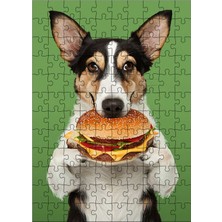 Ekart Ahşap Mdf Puzzle Yapboz Hamburger Yiyen Köpek 120 Parça 25*35 cm