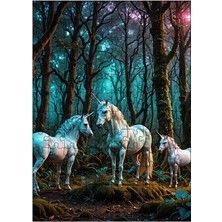 Ekart Ahşap Mdf Puzzle Yapboz Tek Boynuzlu Atlar 120 Parça 25*35 cm