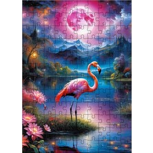 Ekart Ahşap Mdf Puzzle Yapboz Pembe Flamingo 120 Parça 25*35 cm