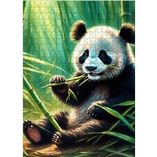 Ekart Ahşap Mdf Puzzle Yapboz Bambu Yem Panda 500 Parça 50*70 cm