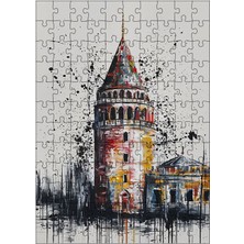 Ekart Ahşap Mdf Puzzle Yapboz Soyut Galata Kulesi 120 Parça 25*35 cm