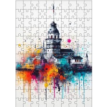 Ekart Ahşap Mdf Puzzle Yapboz Istanbul Kızkulesi ve Tarihi Yerler 120 Parça 25*35 cm