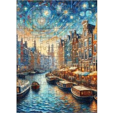 Ekart Ahşap Mdf Puzzle Yapboz Amsterdam Evleri 120 Parça 25*35 cm