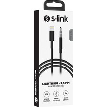 S-Link SL-TA53 1m Siyah 3.5mm To Lightning Ses Kablosu