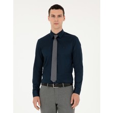 Pierre Cardin Erkek Lacivert Slim Fit Uzun Kollu Basic Gömlek 50286102-VR033