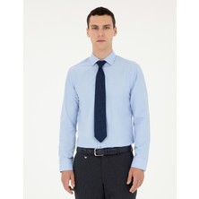 Pierre Cardin Erkek Mavi Slim Fit Uzun Kollu Basic Gömlek 50285562-VR036