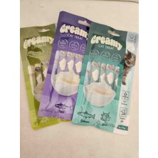 Creamy Kedi Ödül Maması 4x15 gr Deniz Tarağı Ton Balıklı Sığır Etli hangisinden istenirse gönderilir