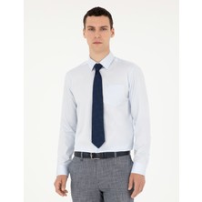 Pierre Cardin Erkek Açık Mavi Parlak Saten Regular Fit Uzun Kollu Basic Gömlek 50286106-VR003