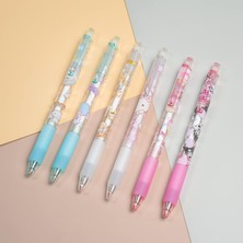 Kalesi 6 Parça Anime Karikatür Siyah 0.5mm Basın Geri Çekilebilir Tükenmez Kalem (Yurt Dışından)