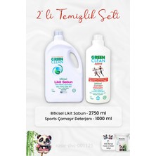 Green Clean Bitkisel Likit Sabun 2750 Ml, Sports Çamaşır Deterjanı 1 Lt ve Rosıe