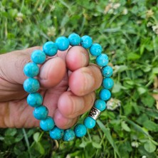 Enerji Taşım Turkuaz Firuze Doğal Taş Bilekliği 8 mm