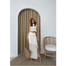 Ecenin Favorileri Triko Crop Etek Takım