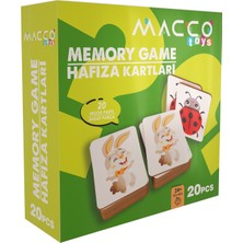 Macco Toys Ahşap Hafıza Kartları 20 Parça Eğitici Montessori Oyuncak