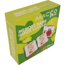 Macco Toys Ahşap Hafıza Kartları 20 Parça Eğitici Montessori Oyuncak