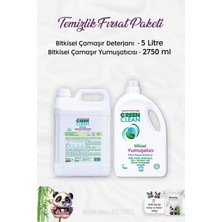 Green Clean Bitkisel Çamaşır Yumuşatıcısı  2750 Ml, Çamaşır Deterjanı 5 Lt ve Rosıe