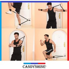 Candy Shine 10 Parça Kondisyon Kardiyo Aerobik Fitness Egzersiz Direnç Lastiği Seti Pilates Yoga Spor Aleti