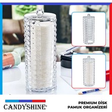 Candy Shine Diamond Premium Disk Pamukluk Organizer Modern Kozmetik Düzenleyici Şık Pamukluk Makyaj Organizer