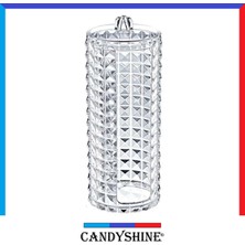 Candy Shine Diamond Premium Disk Pamukluk Organizer Modern Kozmetik Düzenleyici Şık Pamukluk Makyaj Organizer