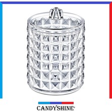 Candy Shine Diamond Premium Lüx Silindir Pamuk Organizeri Modern Lüx Makyaj Kozmetik Düzenleyici Şık Organizer