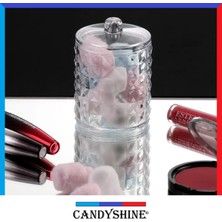 Candy Shine Diamond Premium Lüx Silindir Pamuk Organizeri Modern Lüx Makyaj Kozmetik Düzenleyici Şık Organizer