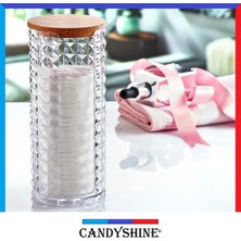 Candy Shine Ahşap Kapak Diamond 3'lü Organizer Set Modern Pamukluk Düzenleyici Şık 3'lü Pamukluk Set Elmas Şekil