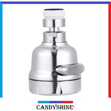 CandyShine Üç Fonksiyonlu 360° Oynar Musluk Başlığı Tasarruflu Başlık Krom