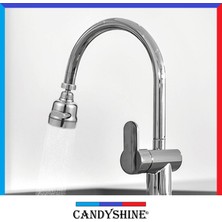 CandyShine Üç Fonksiyonlu 360° Oynar Musluk Başlığı Tasarruflu Başlık Krom