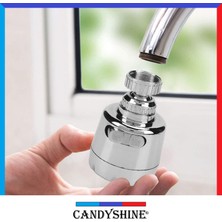 CandyShine Üç Fonksiyonlu 360° Oynar Musluk Başlığı Tasarruflu Başlık Krom