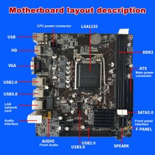 Silhouette B75 Masaüstü Anakart + Sata Kablosu + Anahtar Kablosu + Termal Ped + Bölme LGA1155 Ddr3 Desteği 2X8G Pcı E 16X (Yurt Dışından)