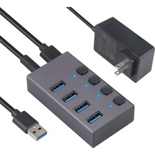 Silhouette Usb3.0 Ayırıcı 4 Bağlantı Noktalı Şarjlı Çok Arayüzlü Hub, Anahtar ve Güç Kaynağı ile - Abd Tak (Yurt Dışından)