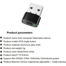 Silhouette Mini Fare Jiggler Açma/kapama Düğmesi USB Fare Hareketi Simülatörü Ofis Için Otomatik Saptanamayan Fare Jiggler Siyah (Yurt Dışından)