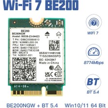 Silhouette Wıfı 7 BE200 BE200NGW Wifi Kartı + Tornavida Bt 5.4 802.11AX Tri-Band M.2 Ngff WIN10/11 Için Kablosuz Ağ Adaptörü (Yurt Dışından)