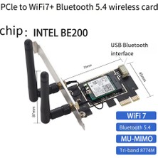 Silhouette Wifi 7 BE200 Pcı-E Wifi Kartı Bluetooth 5.4 Tri Band 2.4g & 5g ve 6 Ghz 8774 Mbps WIN11 Için Kablosuz BE200 Ağ Kartı (Yurt Dışından)