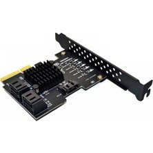 Silhouette Pcı-E 4x Gen3 - Sata3.0 Tam Hızlı Genişletme Kartı 5 Bağlantı Noktası 6g Aktarım Genişletme Ipfs Sabit Disk JMS585 (Yurt Dışından)