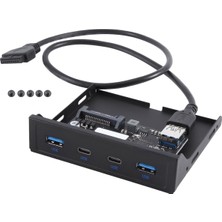 Silhouette Masaüstü Disket Sürücü Bölmesi Paneli Usb3.0 Ön Panel Disket Sürücü Bölmesi HDD Tepsisi 19/20PIN'DEN Usb3.0'a (Yurt Dışından)