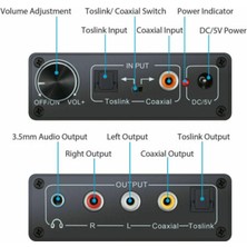 Silhouette Dijitalden Analoga Ses Dönüştürücü Optik Fiberden Koaksiyel Sinyale Rca R/l Ses Kod Çözücü Spdıf Atv Dac Amplifikatör (Yurt Dışından)