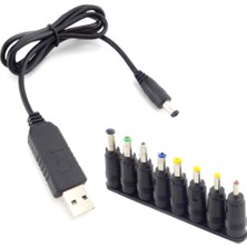 Silhouette USB Güç Arttırma Kablosu Usb'den Dc'ye 12V Boost Dönüştürücü Kablosu, 8 Dc Kafalı Çok Fonksiyonlu Dönüşüm Kablosu (Yurt Dışından)