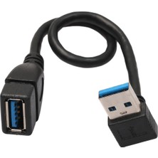 Silhouette USB 3.0 Dik Açı 90 Derece Uzatma Kablosu Erkek - Dişi Adaptör Kablosu, 20CM (Yurt Dışından)