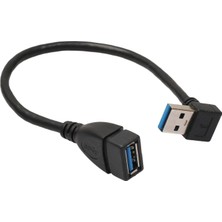 Silhouette USB 3.0 Dik Açı 90 Derece Uzatma Kablosu Erkek - Dişi Adaptör Kablosu, 20CM (Yurt Dışından)