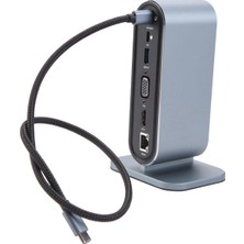 Silhouette 12 In 1 Tip C Hub USB 3.0 Dikey Bağlantı Istasyonu Usb-C Splitter Tf Okuyucu Ethernet Adaptörü 4K Pd 100W Dizüstü Bilgisayar Için (Yurt Dışından)