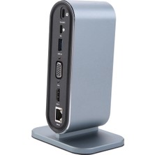 Silhouette 12 In 1 Tip C Hub USB 3.0 Dikey Bağlantı Istasyonu Usb-C Splitter Tf Okuyucu Ethernet Adaptörü 4K Pd 100W Dizüstü Bilgisayar Için (Yurt Dışından)