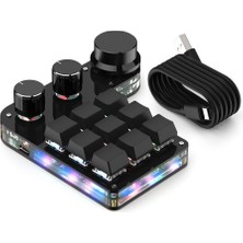 Silhouette Özel Makro Klavye Çalışırken Değiştirilebilir Mini 9 Tuş 3 Düğmeli Rgb Programı 18 Karakter Mekanik Klavye Kırmızı Anahtar, Kablolu Siyah (Yurt Dışından)